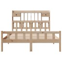  Seng med bokhylle uten madrass 160x200 cm heltre furu 8721158609632