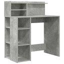  Bord med lagring Betonggrå 90x48x101.5 cm Konstruert tre