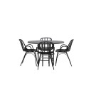 Venture Home Spisegruppe Venture Home Copenhagen Ø 115 cm med 4 Dyrön Stoler GR23198