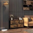Kommode med 5 skuffer Stoff Kommode Oppbevaringsskap med stålramme Industriell design for soverom Stue Rustikk Brun