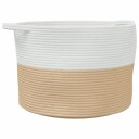  Skittentøyskurv beige og hvit Ø55x36 cm bomull 8721012086876