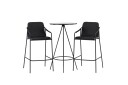 Venture Home Bistro Spisegruppe 60 cm Rund med 2 Tvista Stoler   Sort