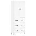 vidaXL Highboard hvit 69,5x34x180 cm konstruert tre