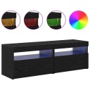  TV skap 2 pcs Svart 60 x 35 x 40 cm Konstruert tre