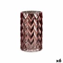 Gift Decor Vase Gravering Øre(Av Hvete) Rosa Krystall 11,3 X 19,5 X 11,3 Cm (6 Enheter)