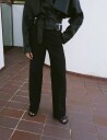 Mango Belt Straight Fit Trousers   Black   42