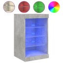vidaXL Skjenk med LED-lys betonggrå 41x37x67 cm