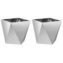 vidaXL Plantekassed 2 pcs sølv 40 x 40 x 40 cm Galvanisert Stål