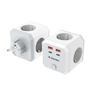 Wozinsky Wkz-4b Power Cube 3x Vekselstrøm 2x Usb-A 2x Usb-C Pd 20w 4000w Hvit