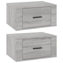 vidaXL Veggmonterte nattbord 2 stk grå sonoma 50x36x25 cm