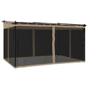  Paviljong med nettingvegger gråbrun 4x3 m stål 4003913
