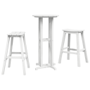  3-delt hagebar-sett hvit HDPE
