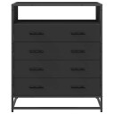  Kommode svart 70x41x83,5 cm konstruert tre 8721102841484