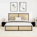  Nattbord med LED lamper 2 stk Svart Eik 40x39x37 cm