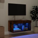 vidaXL TV-benk med LED røkt eik 60x30x30 cm 8721012257191