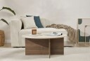 Boro Sofabord 90x40x90 cm - Travertine og Walnut