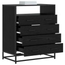 vidaXL Skuffeskap 4-Skuff Svart eik 70 x 41 x 83,5 cm Konstruert tre