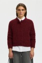 Selected Slwgabriella Ls Button Cardigan Noos   Burgundy   XS