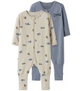 Name It Nattdrakt 2-pk - Airplane - Beige og Blå - Størrelse 62