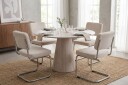 Siena spisegruppe rund 110 cm hvitlasert med 4 Milva spisestoler   Hvitlasert/Beige/krom