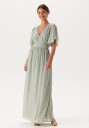 Bubbleroom Occasion Butterfly sleeve chiffon gown Dusty green 46