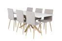 Venture Design Piazza & Windu spisegruppe Hvit/grå 6 st stoler & bord 180 x 90 cm
