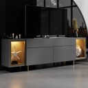 Sosan TV benk 180x55x32 cm   Antrasitt og gull
