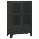 vidaXL Industriell oppbevaringskiste svart 70x40x115 cm metall