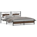  Sengeramme i metall uten madrass brun eik 183x213 cm 3325132