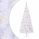  Kunstig juletre med 300 LED med stativ Hvit 180 cm PVC og stål