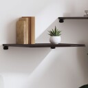 vidaXL Vegghylle m?rkegr? 60x50x2 cm behandlet heltre eik