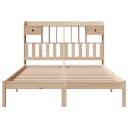  Seng med bokhylle uten madrass 140x190 cm heltre furu 8721158604057