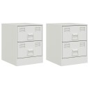  Nattbord 2 stk hvit 34,5x39x44 cm stål 841630