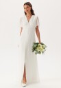Bubbleroom Occasion Butterfly Sleeve Button wedding gown White 36