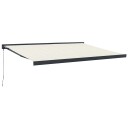 vidaXL Uttrekkbar markise kremhvit 4,5x3 m stoff og aluminium