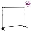vidaXL Bakgrunnsstativer 2 stk svart 254x243 cm stål