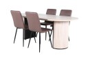 Venture Design Bianca & Windu spisegruppe Brun/natur 4 stoler & bord 200 x 90 cm