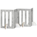 Vidaxl Folding Pet Fence 4 Stk. Betonggrå 201 X 38 X 70 cm