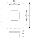 Firkantet sandkasse 2,05m   Robinia