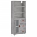 vidaXL Highboard grå sonoma 69,5x34x180 cm konstruert tre 8720845928506