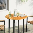  Bordplate Ø80x2,2 cm rund heltre akasie