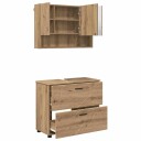  Baderomsinnredningssett 2 pcs Artisan Eik Ingeniørtre og metall
