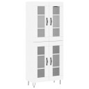  Highboard hvit 69,5x34x180 cm konstruert tre