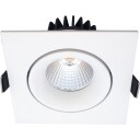 Nordtronic Velia Tilt downlight, 10,9W/2700K, LED, firkantet, matt hvit