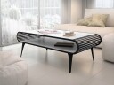 Salvaris Sofabord 120 cm - Svart med hvit marmorlook