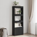Highboard svart 63x33x180 cm konstruert tre