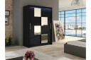 Miami Garderobe 120x58x200 cm - Beige / Svart / Hvit
