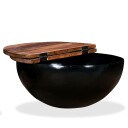  Sofabord gjenvunnet heltre svart bolleformet 8718475574132