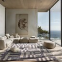 Ryetepper   Bergamo Natural Cotton Shaggy grå/hvit Størrelse: 200 x 290 cm
