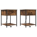  Sengeskaps 2 pcs Røkt eik 42 x 41 x 56 cm Konstruert tre